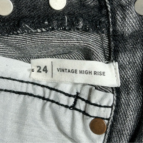 Pacsun Shorts Womens 24 Vintage High Rise Button Fly Raw Hem Frayed Edge Cotton - Picture 3 of 4